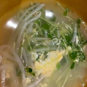 豆苗と卵のスープ